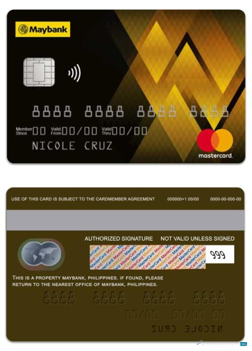Download Philippines MayBank gold mastercard Photoshop template